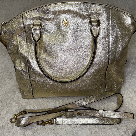 Like New Tory Burch Gold Kira Top Handle Satchel - Picture 2 of 14
